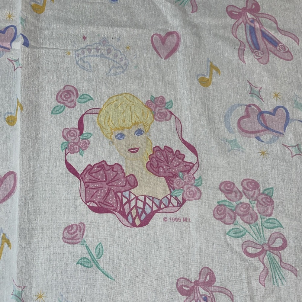 Vintage Barbie Ballerina Twin‎ Flat Sheets 1995 90s